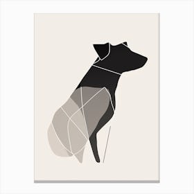 Dog Line Art Abstract 4 Canvas Print