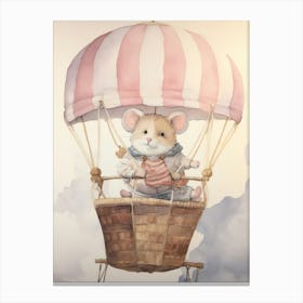 Baby Rat 2 In A Hot Air Balloon Canvas Print