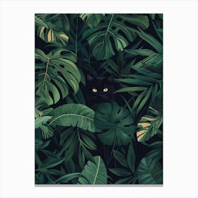 Black Cat In The Jungle 1 Canvas Print