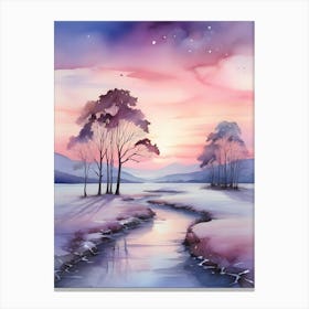 Winter Landscape Painting . 3 1 Canvas Print