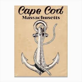 Cape Cod Massachusetts Nautical travel poster Canvas Print