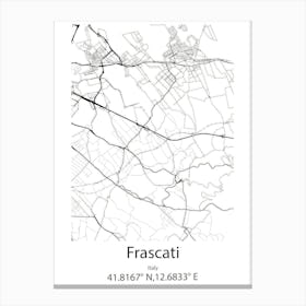 Frascati,Italy Minimalist Map Canvas Print