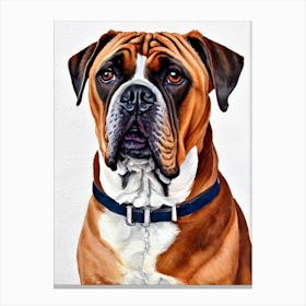 Bullmastiff 2 Watercolour dog Canvas Print