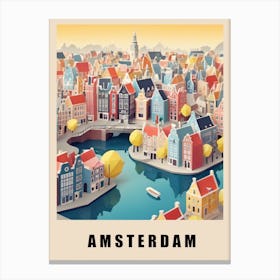 Amsterdam City Low Poly (24) 1 Canvas Print