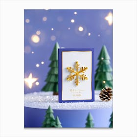 A High Definition Digital Render Of A Sleek Card Lit With Festive Light Dressed In Rich Holiday Co (1) 2 Canvas Print