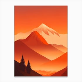 Misty Mountains Vertical Composition In Orange Tone 178 Canvas Print