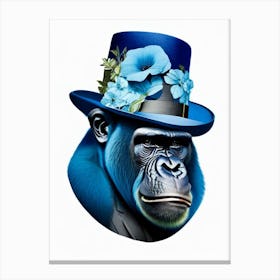 Gorilla In Bowler Hat Gorillas Decoupage 1 Canvas Print