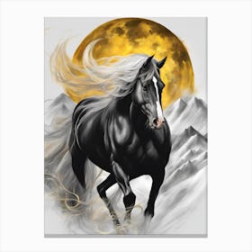 Horse In The Moonlight 7 Canvas Print