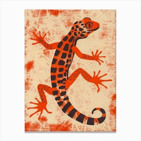 Orange Red Leopard Gecko6 Canvas Print