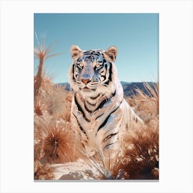 Cosmic tiger portrait in the glittering desert 3 Canvas Print