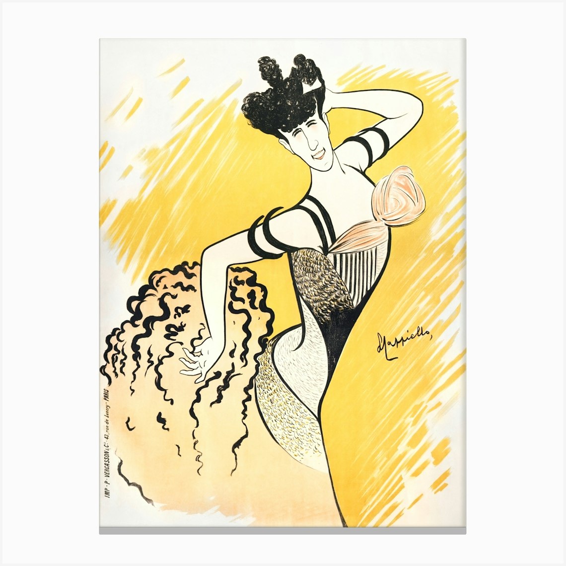 Louise Balthy At The Folies Bergères, Leonetto Cappiello Canvas Print by Fy! Classic Art Prints and Posters