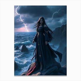 Dark Witch by The Ocean Canvas Print