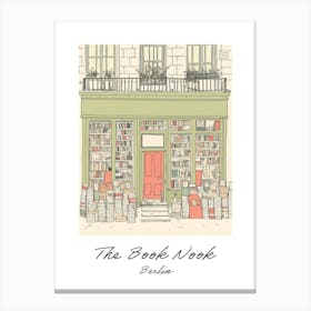 Berlin The Book Nook Pastel Colours 1 Poster Canvas Print