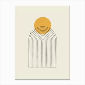 Sun Arch Arch Lines Gold - Minimal Abstract Mid-century Modern Canvas Print