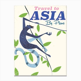 Travel To Asia By Plane Canvas Print