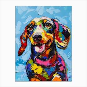 Dachshund Sausage Dog Colourful Art Print Canvas Print
