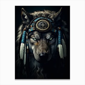 Indian Wolf Native American 2 Canvas Print