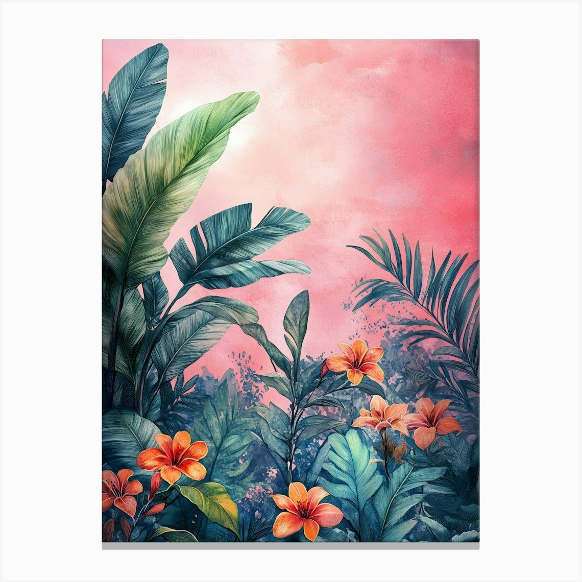 Tropical Jungle Background Canvas Print by JBJart Justyna Jaszke