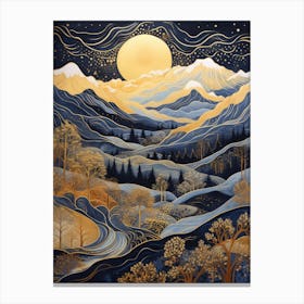 Moonlight In The Mountains 1 Canvas Print