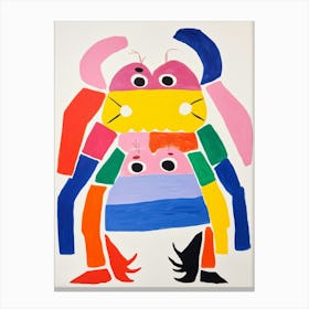 Colourful Kids Animal Art Crab 1 Canvas Print