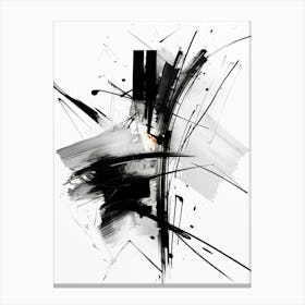 Elegance Abstract Black And White 5 Canvas Print