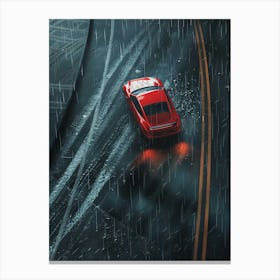 Car Driving In The Rain 1 Canvas Print