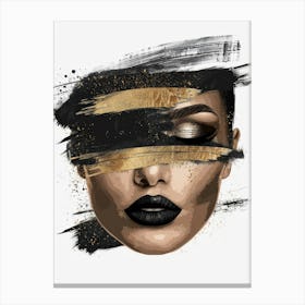 Black And Gold Painting 6 Canvas Print