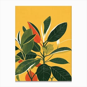 Rubber Plant Minimalist Illustration 7 Canvas Print