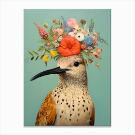 Bird With A Flower Crown Dunlin 1 Canvas Print