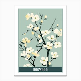 Dogwood Tree Flat Illustration 3 Poster Canvas Print