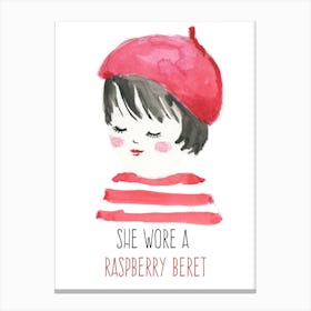 Raspberry Beret Canvas Print