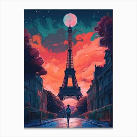 Eiffel Tower Paris France Painting Canvas Print