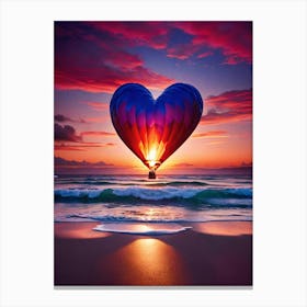 Heart Balloon At Sunset Canvas Print