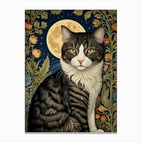 William Morris Cat In The Moonlight 4 Canvas Print