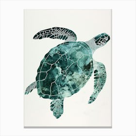 Minimalist Turquoise Sea Turtle Canvas Print