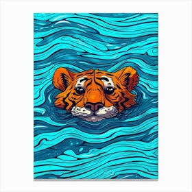 Tiger In The Water 7 Canvas Print