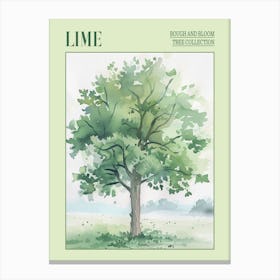 Lime Tree Atmospheric Watercolour Painting 4 Poster Canvas Print