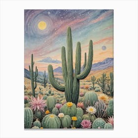 Cosmic Cactus Canvas Print