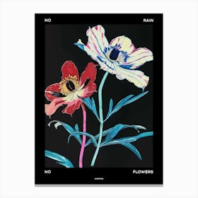 No Rain No Flowers Poster Anemone 1 Canvas Print