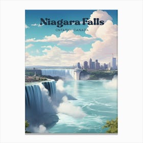 Niagara Falls Ontario Canada Waterfall Travel Art Canvas Print