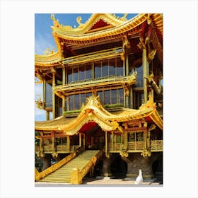 Golden Buddhist Temple In Vietnam Canvas Print