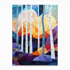 Sunset Birch Trees Toile