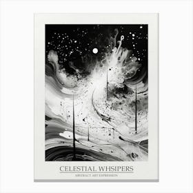 Celestial Whsipers Abstract Black And White 4 Poster Canvas Print