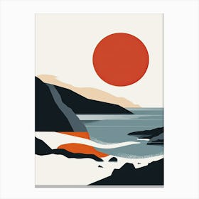 Sunset On The Beach, Simplicity Canvas Print