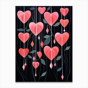 Bleeding Heart Dicentra 2 Hilma Af Klint Inspired Flower Illustration Canvas Print