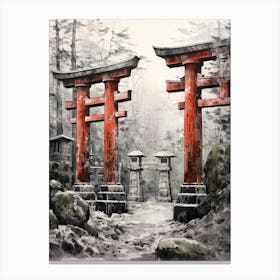 Torii Gates Japanese Illustration 3 Canvas Print