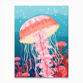 Colourful Jellyfish Illustration 5 Canvas Print