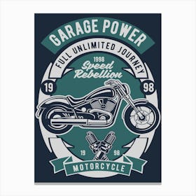 Garage Power Motorcycle 1 Canvas Print