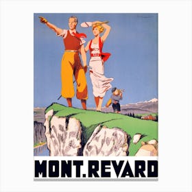 Mont Revard, Couple On A Golf Course Canvas Print