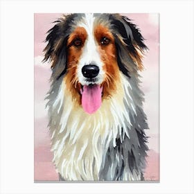 Polish Lowland Sheepdog Watercolour dog Canvas Print